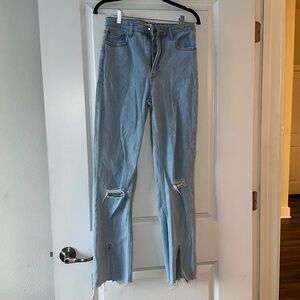 GB High raise light wash flares! They are a bit cropped as well